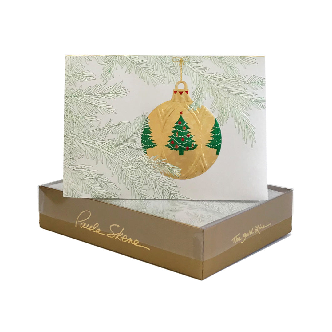 Paula Skene Ornament in Snowy Branches Note Cards, Set of 6