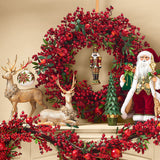 Red Holiday Flowers on White Ball Ornament