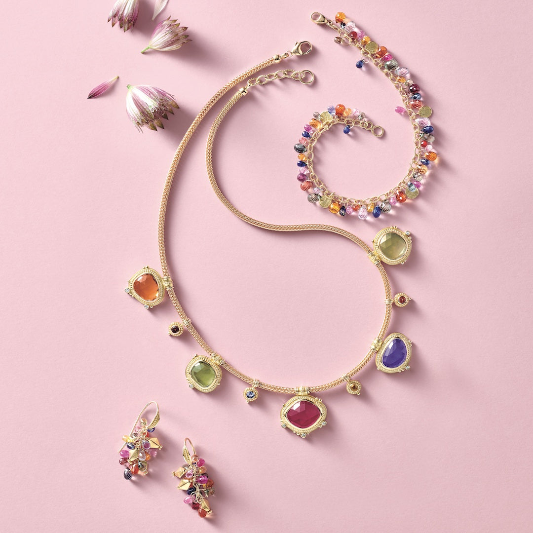 Multi-Color Sapphire Briolette Earrings