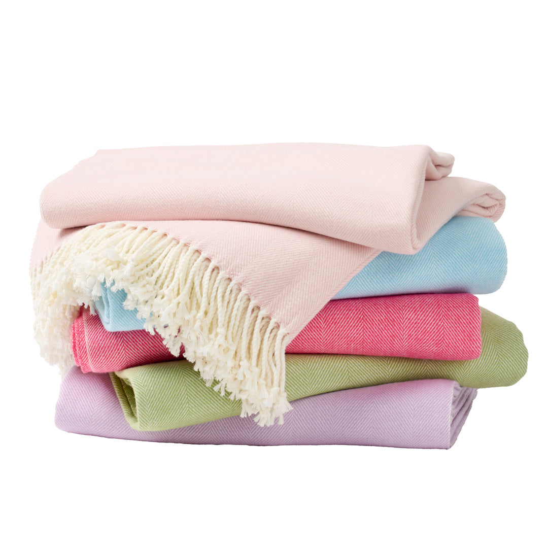 Charleston Herringbone Throw, Coral