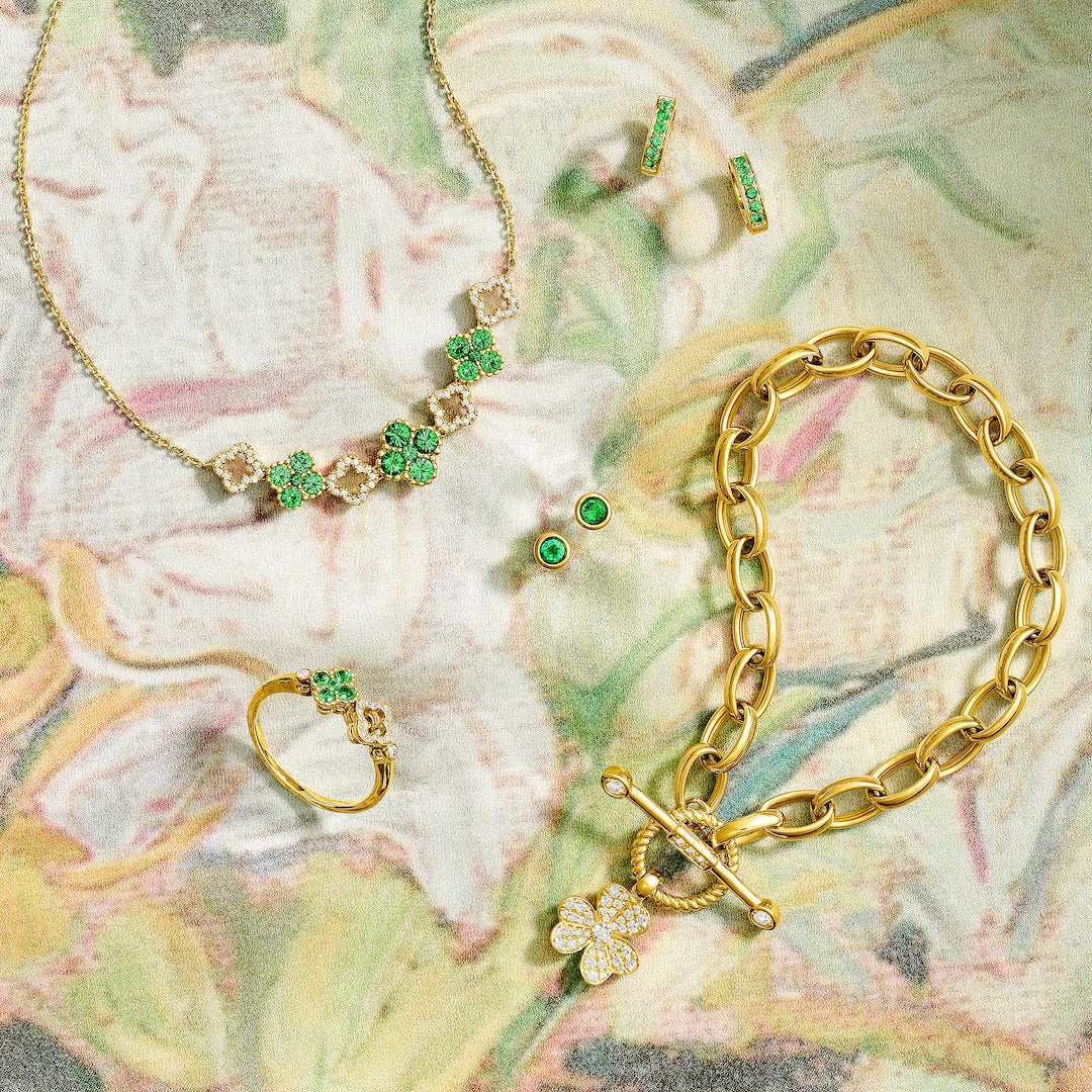 Diamond Clover Toggle Bracelet