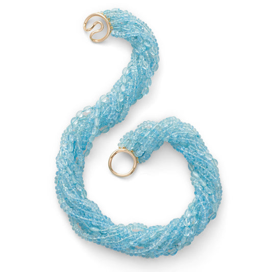 Aquamarine Nine-Strand Twist Necklace
