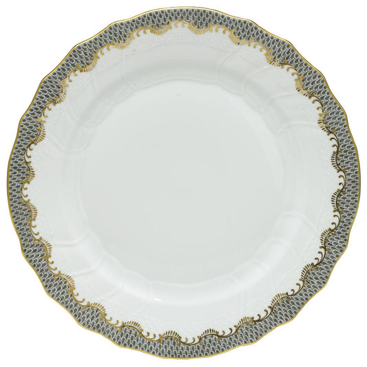 Herend Fish Scale Dinner Plate, Gray