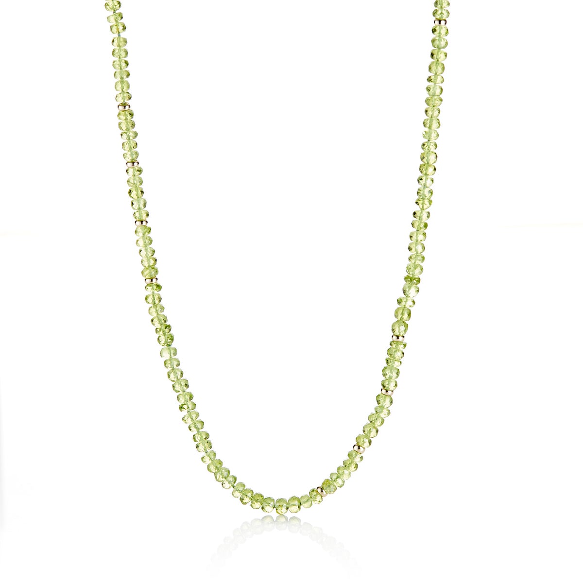 Faceted Peridot & Gold Rope Necklace