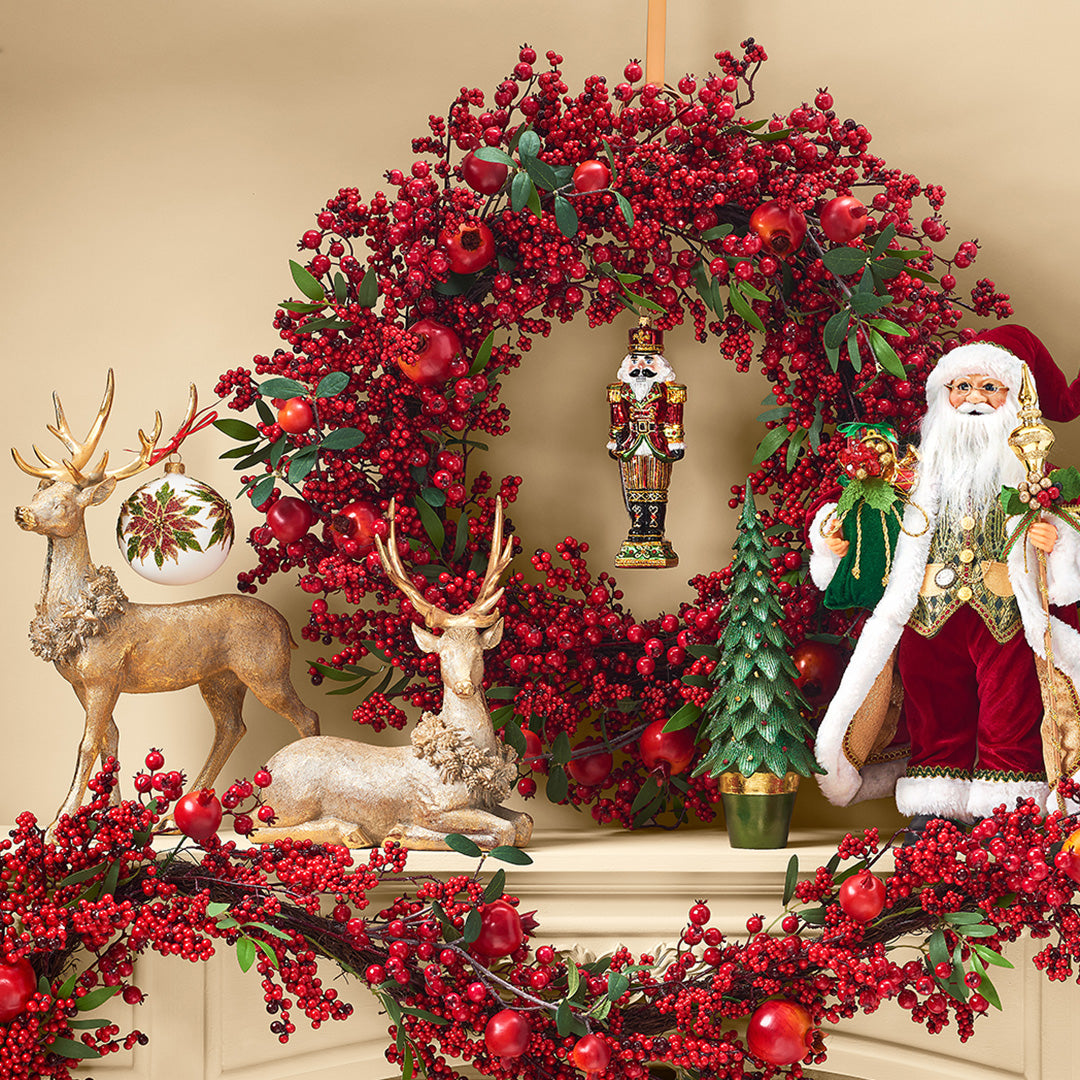 Elegant Holiday Mantel Ideas: How to Style a Fireplace Display with Glass, Crystal & Garland