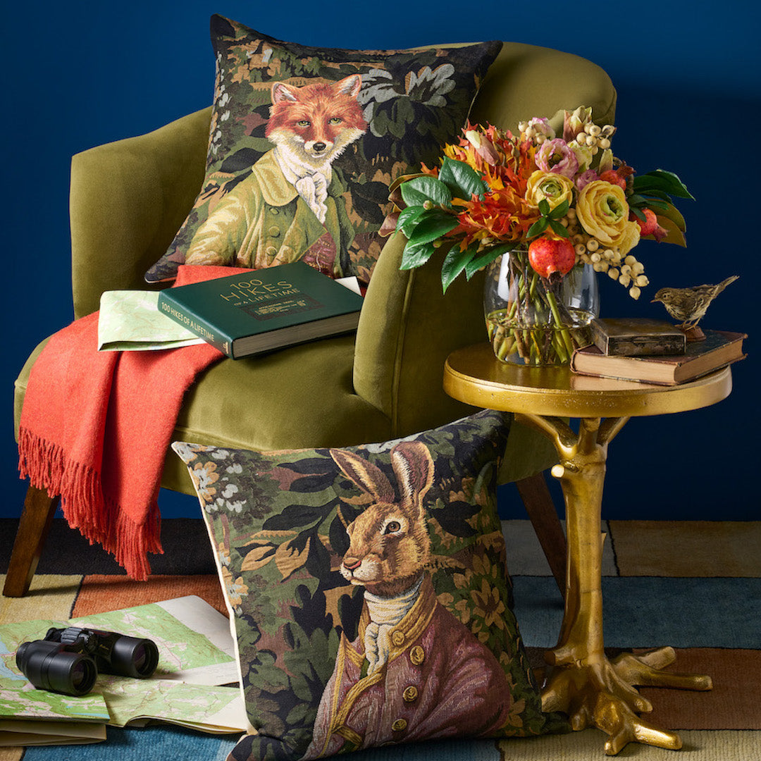 Woodland Hare Tapestry Pillow