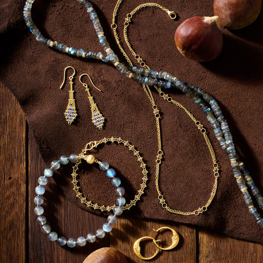 Laguna Bracelet in Labradorite & Diamonds