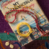 Faceted Carnelian & Gold Rope Necklace