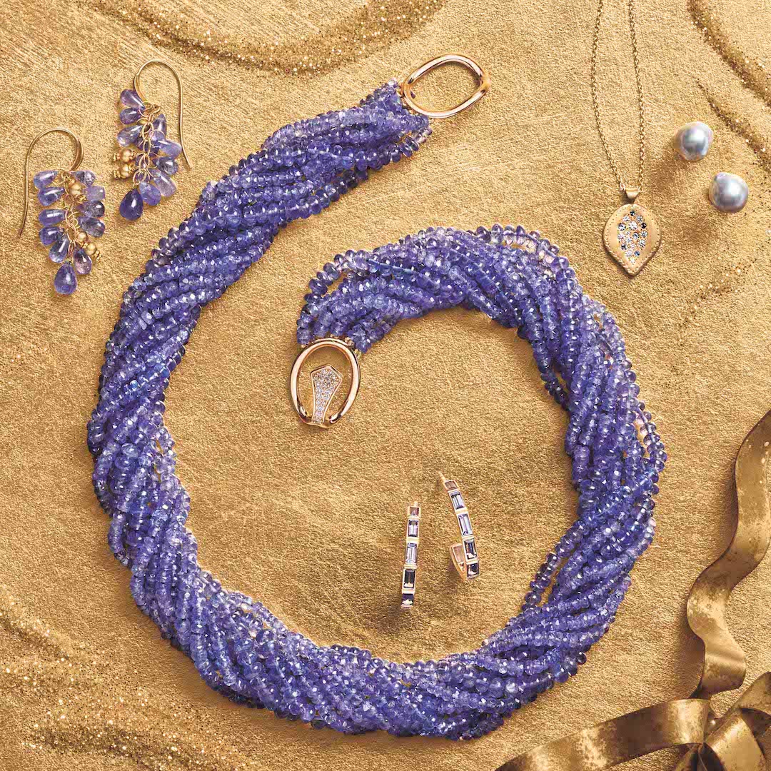 Tanzanite Hoop Earrings