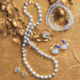Moonstone, Tanzanite & Aquamarine Cluster Earrings
