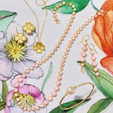 Pink Opal Long Textile Earrings