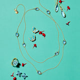 Station Necklace in Swiss Blue Topaz