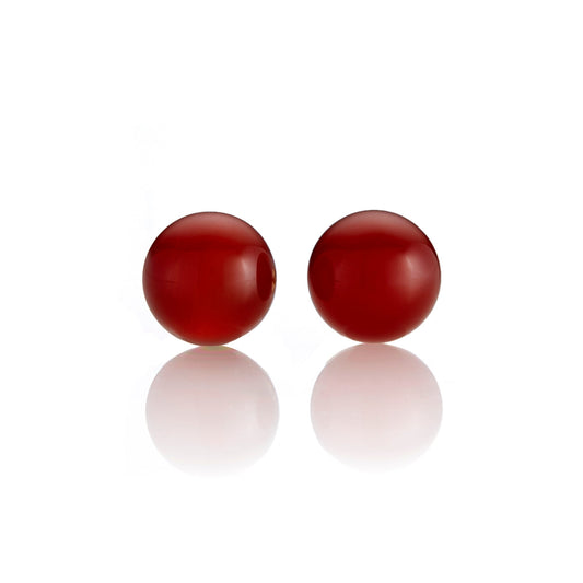 10mm Carnelian Bead Earrings