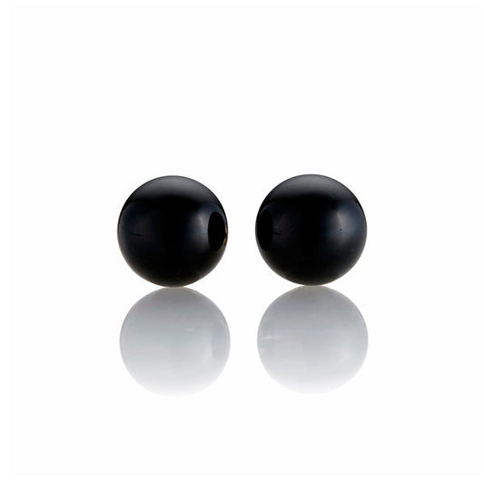 Black Jade Bead Earrings