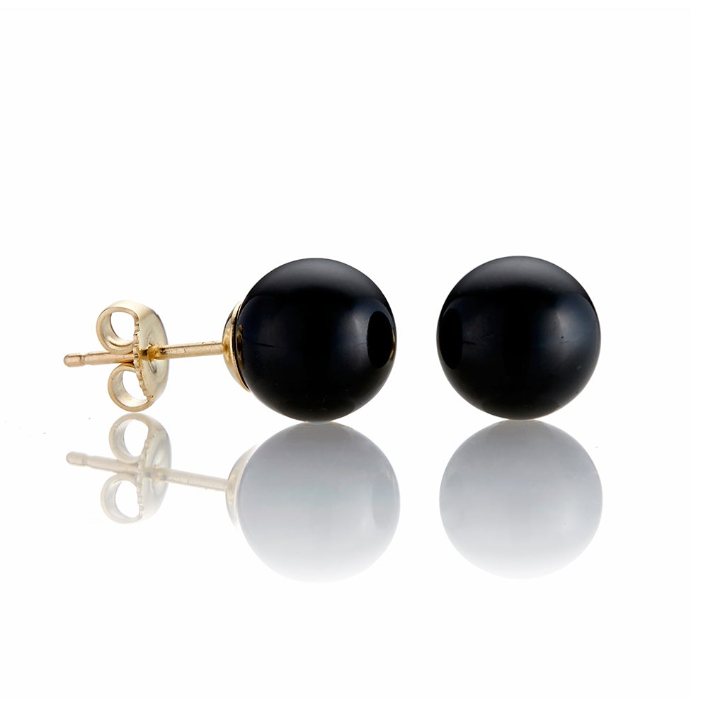 Gump's Signature Black Jade Bead Earrings