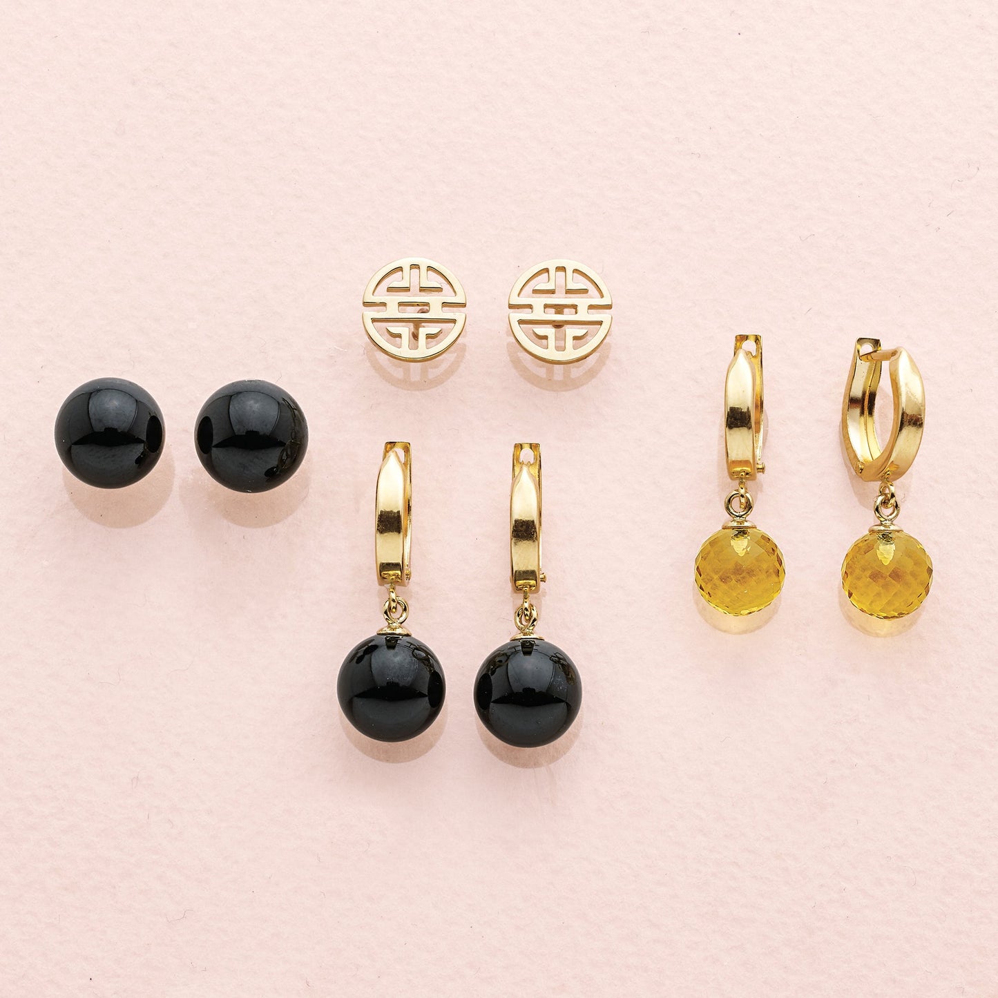 Black Jade Bead Earrings