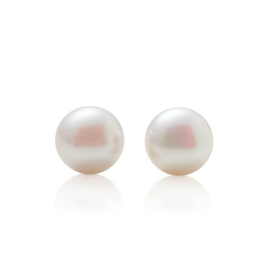 10mm Button Pearl Stud Earrings