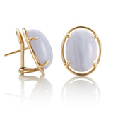 Peninsula Earrings in Blue Lace Agate