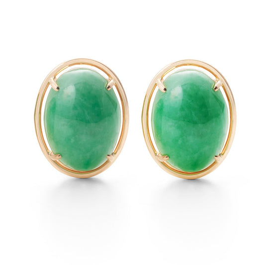 Gump's Signature Peninsula Earrings in Apple Green Jade
