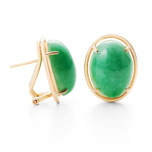 Peninsula Earrings in Apple Green Jade