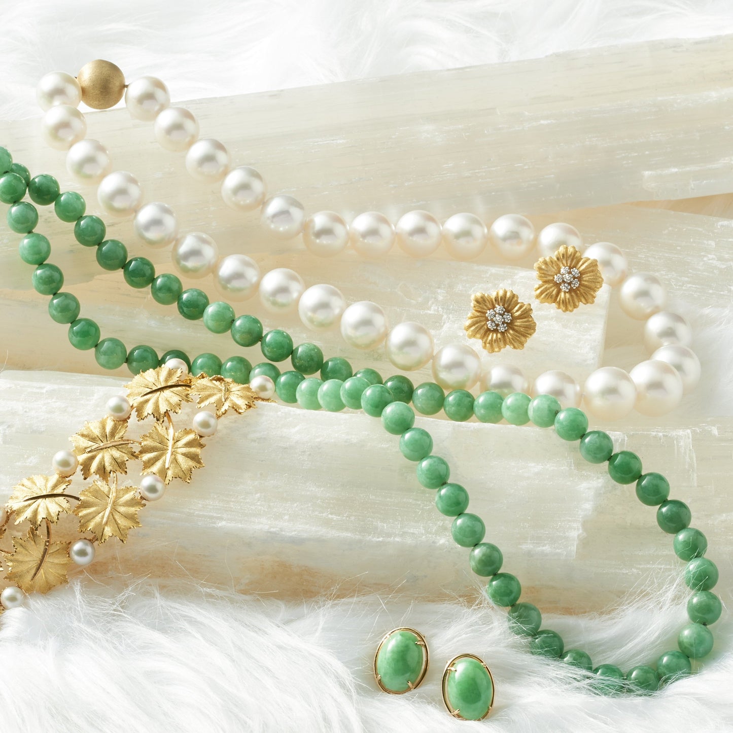 Peninsula Earrings in Apple Green Jade