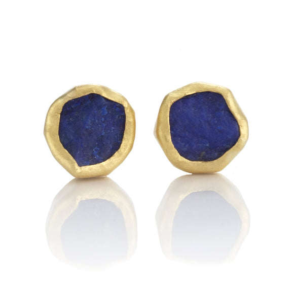 Petra Class Tiny Lapis Rough-Cut Earrings