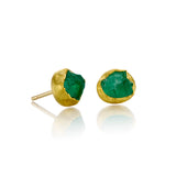 Tiny Emerald Crystal Earrings