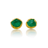 Tiny Emerald Crystal Earrings