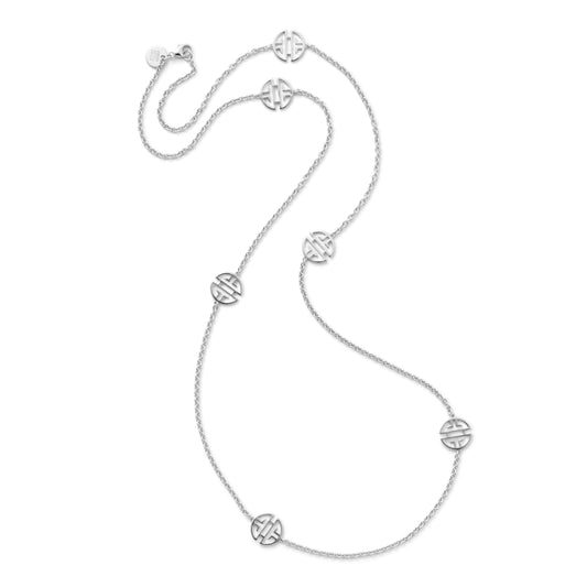 Silver Six-Station Shou Necklace