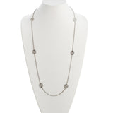 Silver Six-Station Shou Necklace, 33"