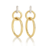 Pavé Diamond & Gold Open Link Drop Earrings