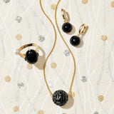 Soho Earrings in Black Jade