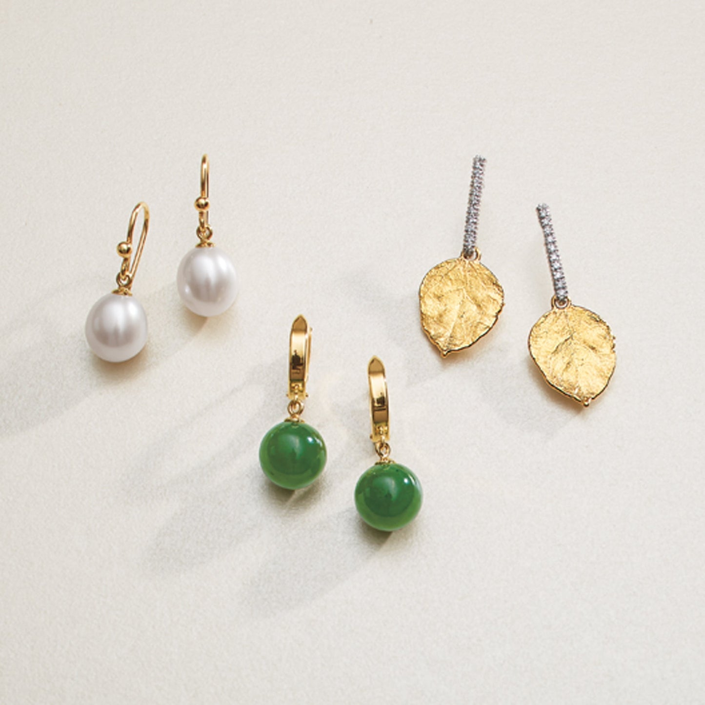 Soho Earrings in Green Nephrite Jade