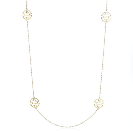 Gump's Signature Long Six-Station Gold Shou Necklace