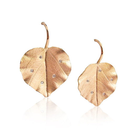 Barbara Heinrich Violet Leaf Drop Earrings