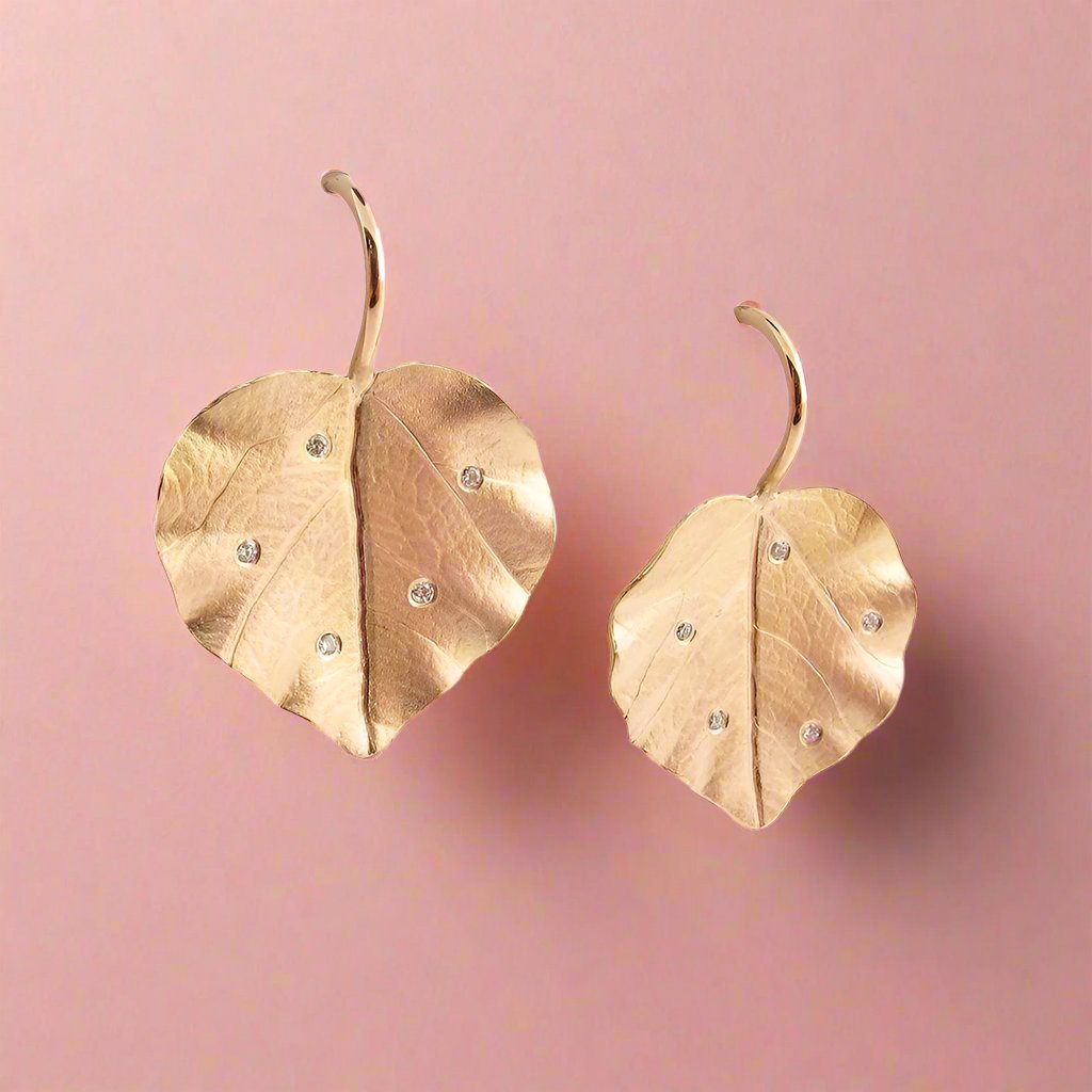 Violet Leaf Drop Earrings