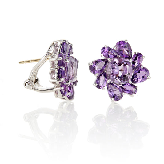 Amethyst Flower Earrings