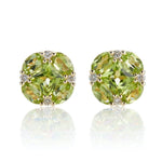 Gump's Signature Peridot and Diamond Quadrille Stud Earrings
