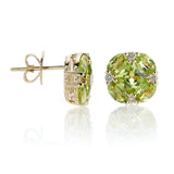 Peridot and Diamond Quadrille Stud Earrings