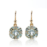 Quadrille Drop Earrings in Aquamarine & Diamonds