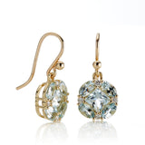 Quadrille Drop Earrings in Aquamarine & Diamonds
