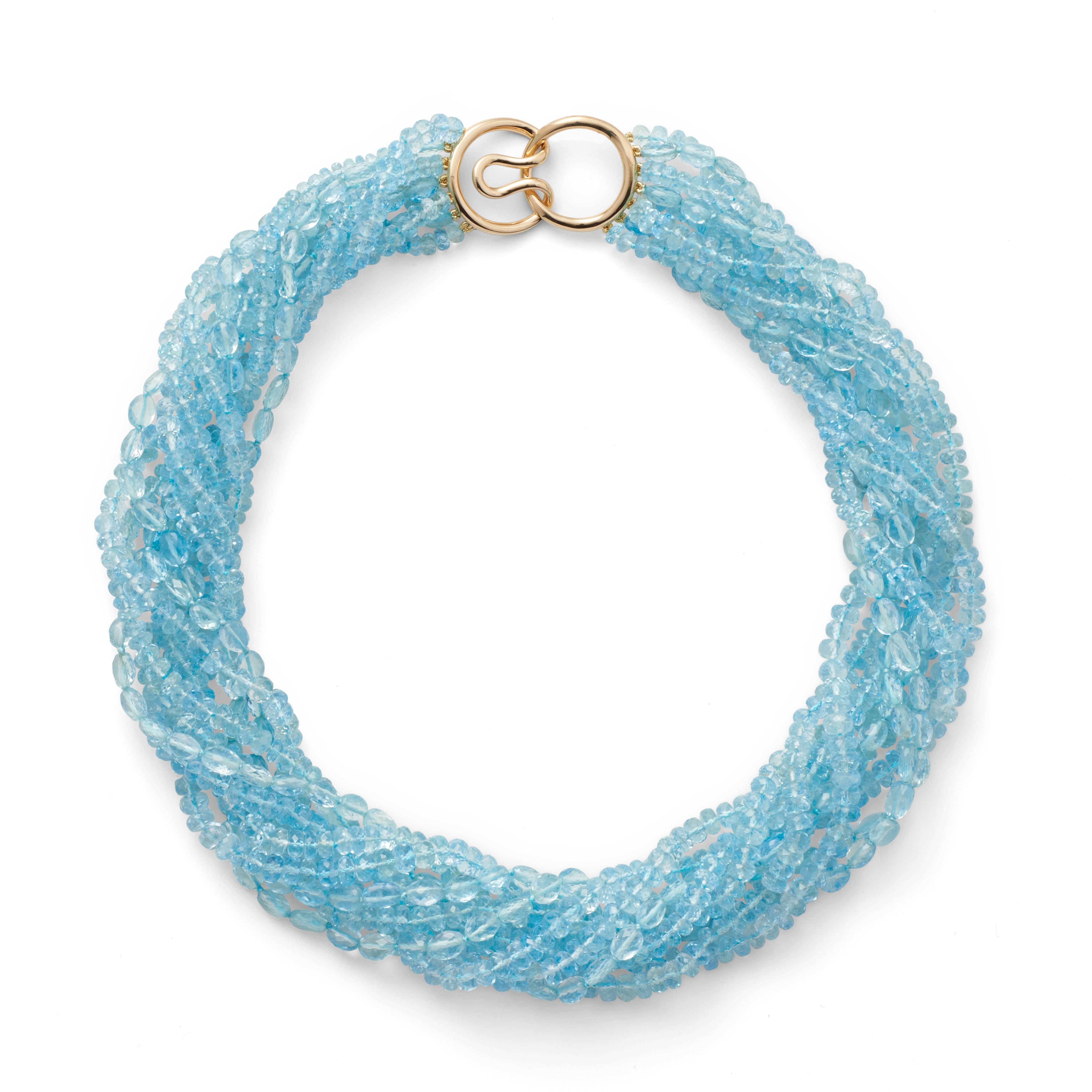 Gump's Signature Aquamarine 9-Strand Twist Necklace