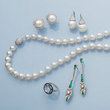 South Sea Pearl & Pavé Diamond Kiss Earrings