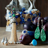 South Sea Pearl & Pavé Diamond Kiss Earrings