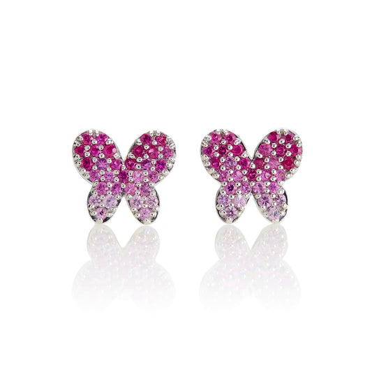 Gump's Signature Pavé Pink Sapphire Butterfly Earrings