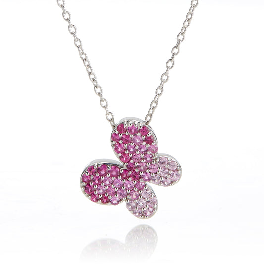 Gump's Signature Pink Sapphire Butterfly Pendant Necklace