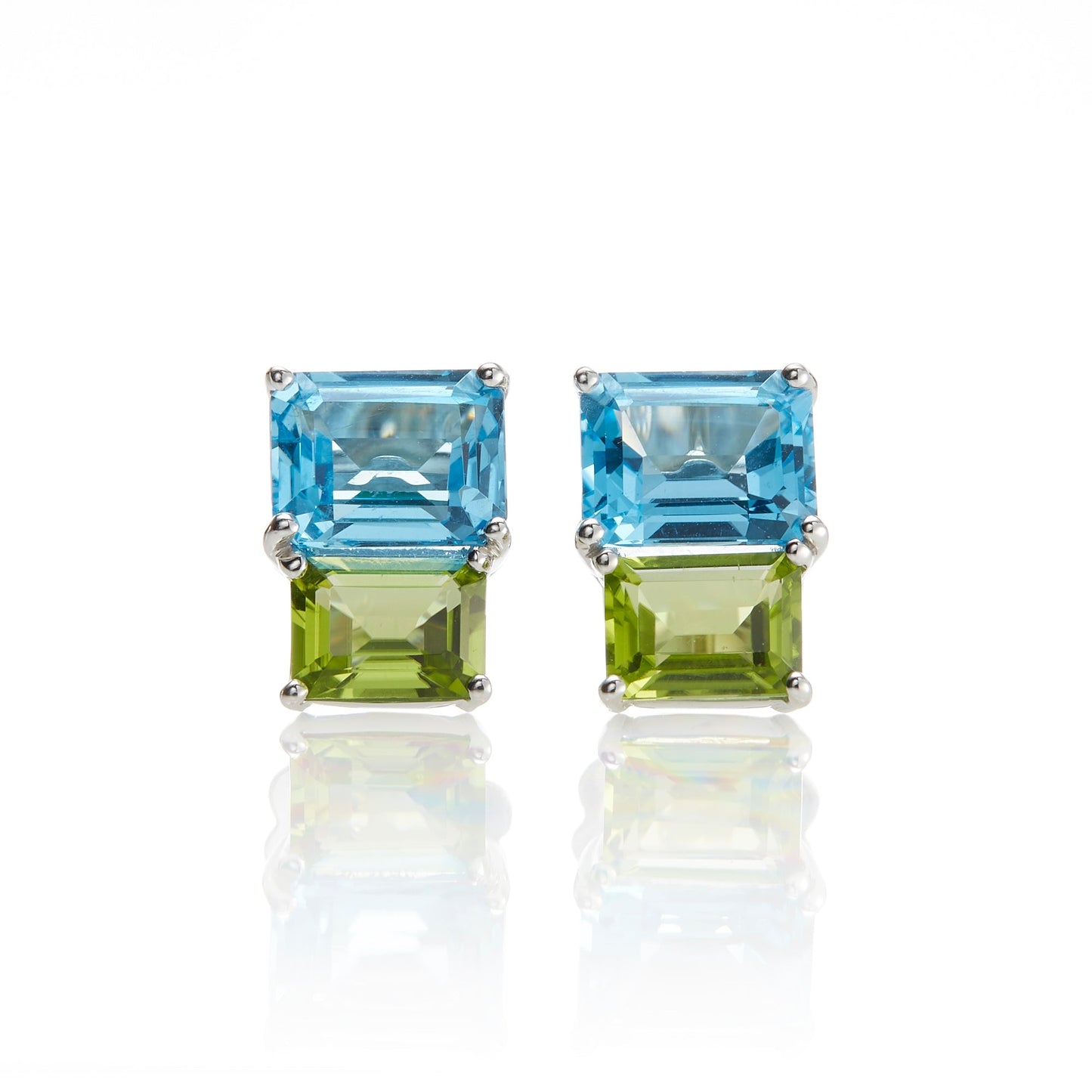 Gump's Signature Swiss Blue Topaz & Peridot Stacked Earrings