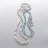 Baroque White Pearl & Gold Rope Necklace
