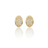 Gump's Signature Pavé Diamond Concave Oval Earrings