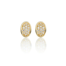 Gump's Signature Pavé Diamond Concave Oval Earrings